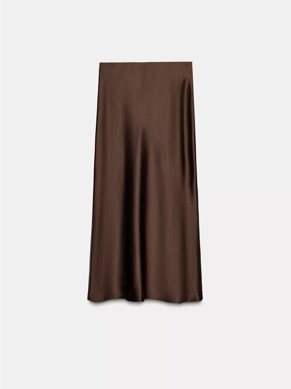 Zara Chocolate Brown Midi Slip Skirt